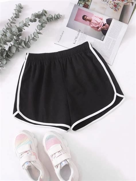 Contrast Binding Dolphin Hem Shorts – Styched Fashion