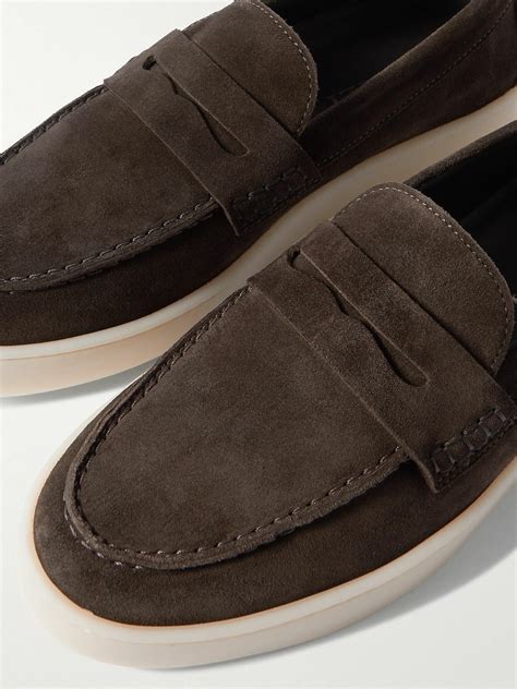 Canali - Suede Penny Loafers - Brown Canali