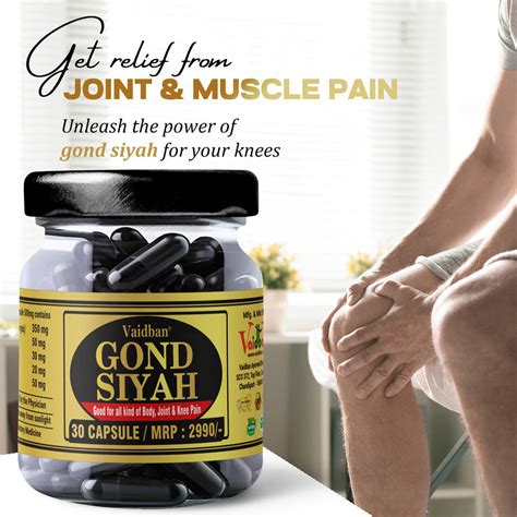 Vaidban Gond Siyah Capsule 500 mg – Kala Gond – Black Gum – For Joint