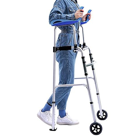 Upright Walker Rollator Stand Up Double Folding Rollator Walker Height ...
