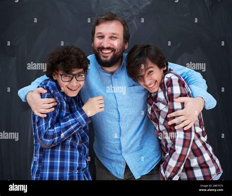 happy father hugging sons unforgetable moments of family joy in mixed ...