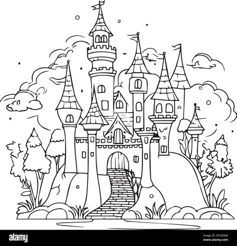 Castle Coloring Page Easy