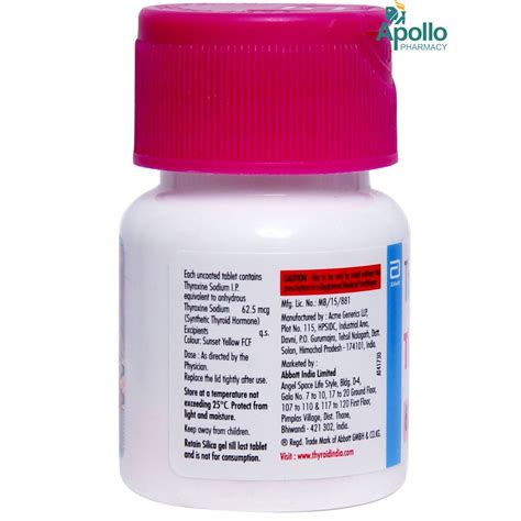 Thyronorm 62.5mcg Tablet 120's Price, Uses, Side Effects, Composition ...