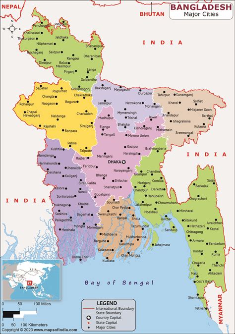 Bangladesh Major Cities Map | List of Major Cities in Different States of Bangladesh