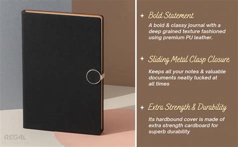 REGAL Executive A-5 PU Leather Notebook Diary Journal with Sliding ...