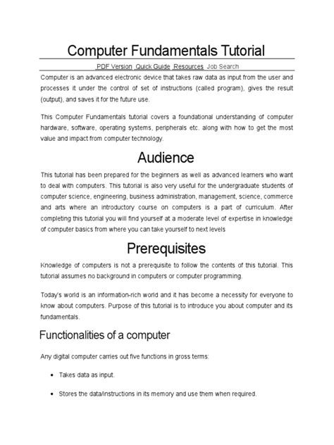 Image result for Computer Fundamentals Tutorial