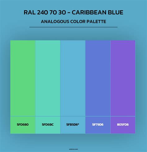 RAL 240 70 30 - Caribbean Blue color palettes - colorxs.com