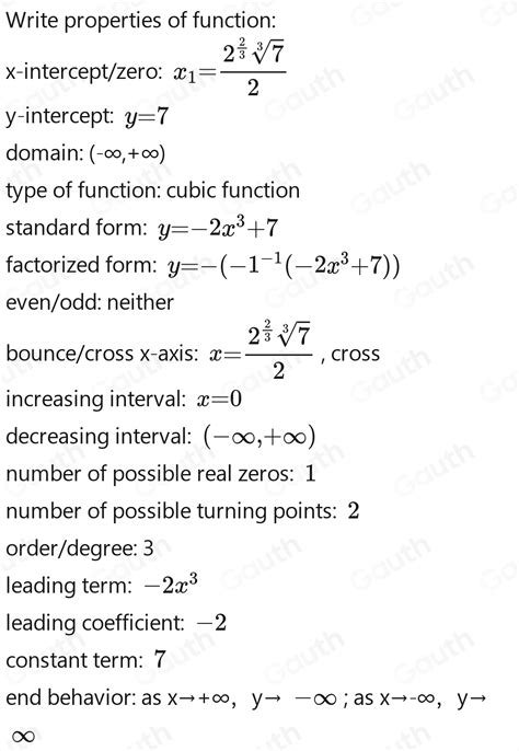 Solved: y=x^3-3 x^2 * x+7 [algebra]