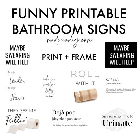 Funny Restroom Signs Printable