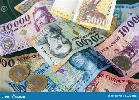 Hungarian Money, Forint, All Banknotes and Coins, National Currency Stock Image - Image of ...