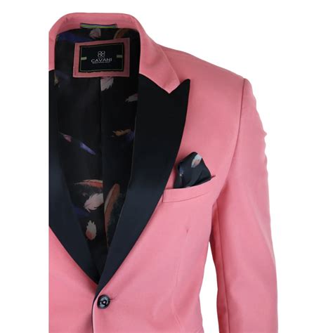 Cavani Rosa Men's Velvet Blazer Tuxedo Jacket Black Blue – TruClothing
