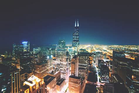Chicago By Night Royalty-Free Stock Photo