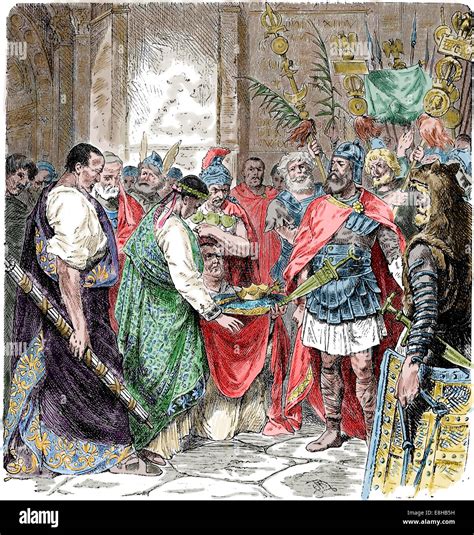 Odoacer compels the abdication of Romulus, the last Roman emperor of ...