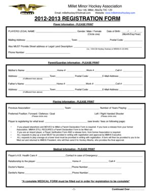 Fillable Online 2012-2013 REGISTRATION FORM - RAMP Interactive Fax ...