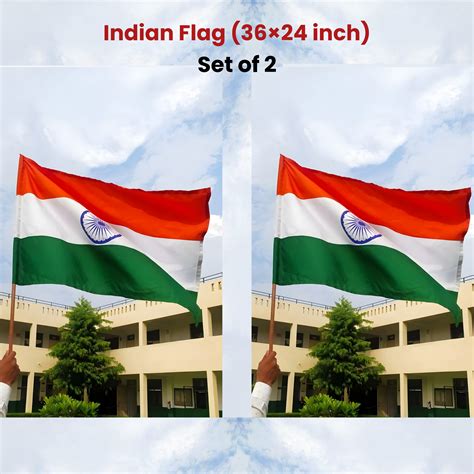 Indian National Flag 3x2 Feet Cotton | Flag Code Compliant Tiranga for ...
