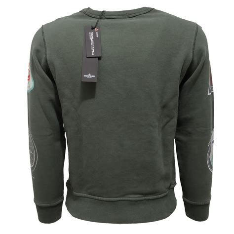5071AC felpa bimbo boy STONE ISLAND green cotton sweatshirt
