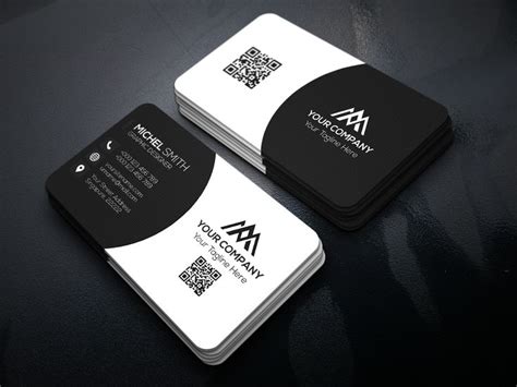 Business Card with QR Code Design 的图像结果