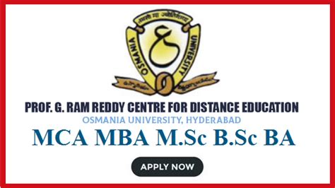 OUPGRRCDE Osmania University Distance Education Notification for PG ...