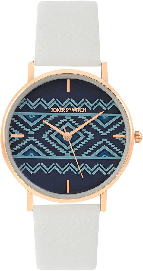 Joker & Witch Hannah White Dial Grey PU Analogue Leather Watch for ...