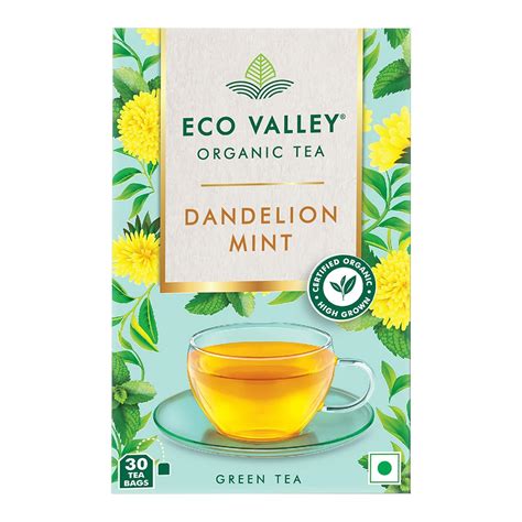 Eco Valley Organic Green Tea, Dandelion and Mint, 30 Tea Bags : Amazon ...