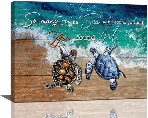 AatoeaX Sea Turtle Decor Coastal Wall Art Ocean Pictures Wall Decor ...