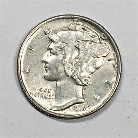 1942-S Silver Mercury Head Dime*Uncirculated*Lustrous | Property Room