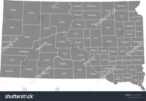 South dakota county map with cities