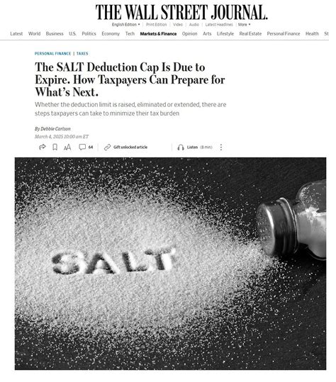 How to prepare for the SALT deduction cap expiration | Aaron Skloff ...