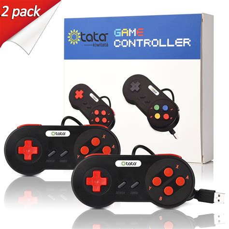 Buy 2 Pack Classic SNES USB Controller, kiwitatá Retro Super SNES USB ...