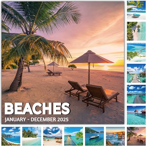 Buy 2025 , 2025 Wall , Beaches 2025 from Jan 2025 - Dec 2025, 12" x 24 ...