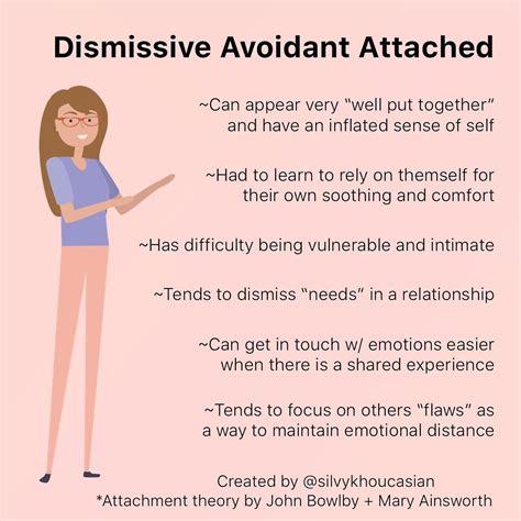 Those who have a Dismissive Avoidant Attachment style grew up with ...