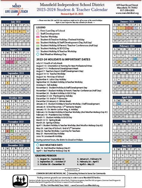 Mansfield ISD modifies 2023-2024 calendar