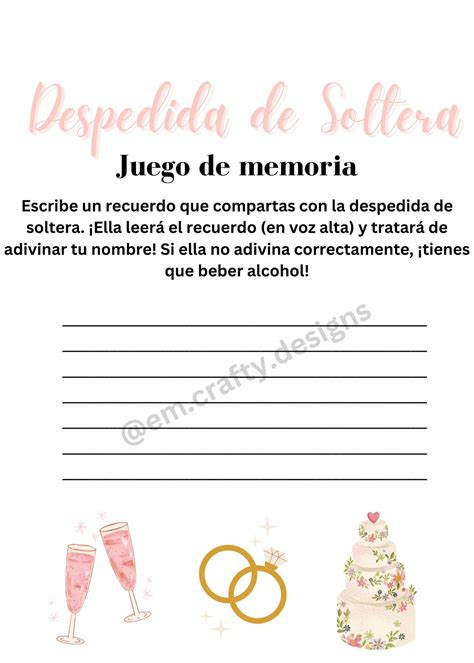 Bachelorette Party Game in Spanish, Printable Party Game, Favorite ...