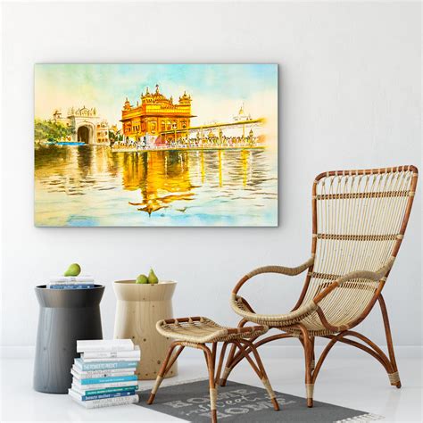 Beautiful Wall Painting of Golden Temple, Shri Harmandir Sahib for Home ...