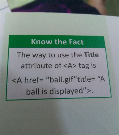 Is Title an attribute of anchor tag - Brainly.in