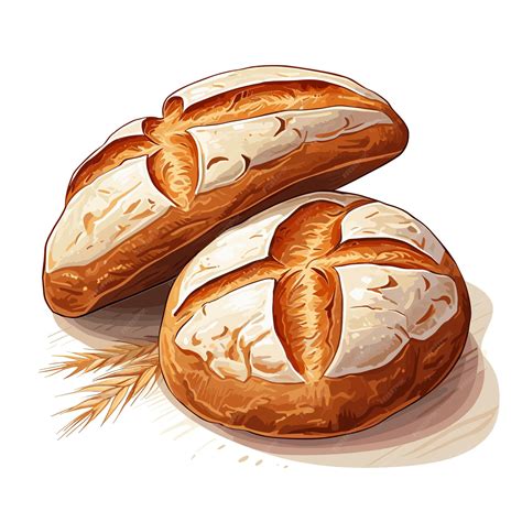 Premium Vector | Artisan Sourdough Bread Loaves Illustration on White ...