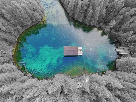 Aerial photo of the Big Spring in Michigan's Upper Peninsula, taken September 2015- edited with ...
