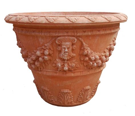 Italian Terrcotta planter with garland hand crafted design is the ...