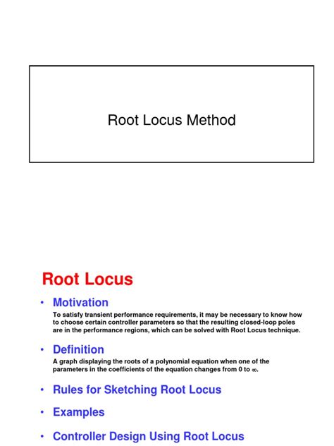 Image result for Examples of Root Locus Method in Control