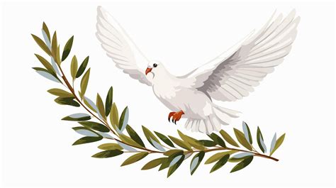 Dove Holding Crossed Olive Branches Symbol of Peace | Premium AI-generated vector