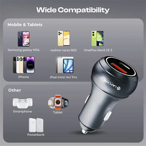 CARGE 145W PD Super Fast Car Charger With 100W USB-A & 45W Type C (LCC