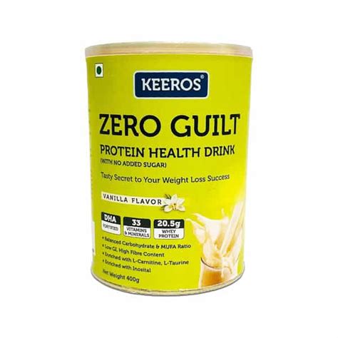 Buy KEEROS ZERO GUILT PROTEIN HEALTH DRINK VANILLA FLAVOR 400 GM Online ...