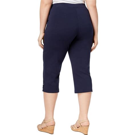 Karen Scott Sports Plus Womens Drawstring Lounge Cropped Pants