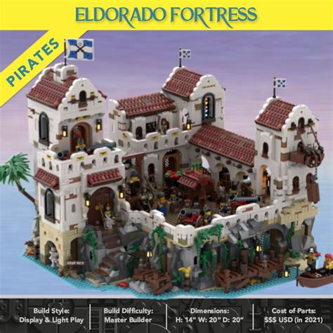 엘도라도 요새 해적 바라쿠다 베이 49155 49016 해적 테마 시리즈 아이디어 모델 빌딩 블록 벽돌 완구|스태킹 블록 ...