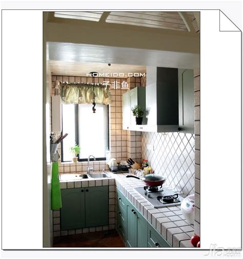 美式乡村风格公寓经济型120平米厨房橱柜效果图_齐家网装修效果图