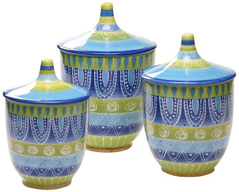 Buy Certified International Tapas 3-Piece Canister Set, 44-Ounce, 64 ...