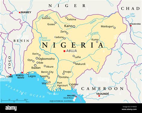 Mapa De Nigeria, áfrica Occidental - map of africa highlighting nigeria