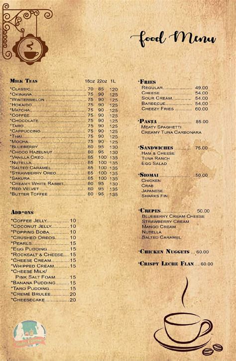 Menu at Bake & Brew Café cafe, Kidapawan City