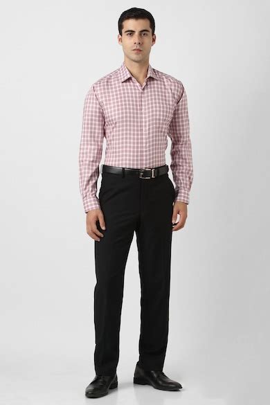 Buy Men Pink Check Full Sleeves Formal Shirt Online - 39975062 | Van Heusen