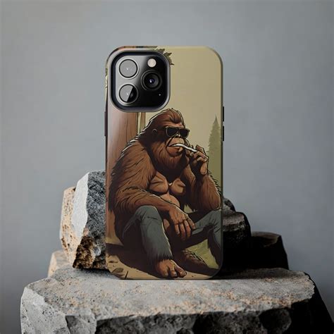 Funny Sasquatch Smoking Cigarette Phone Case, Retro Squatch Phone Case ...